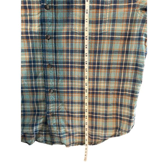 C.E. Schmidt Workwear Flannel Shirt XL Blue Green Plaid Button Down Long Sleeve - Picture 8 of 9